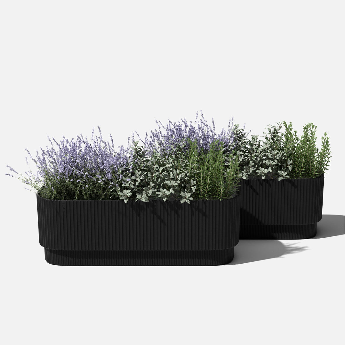 Veradek Demi Series Long Planter for Porch, Patio, Backyard | Durable Plastic-Stone Composite Material | Modern Décor for Shrubs, Flowers