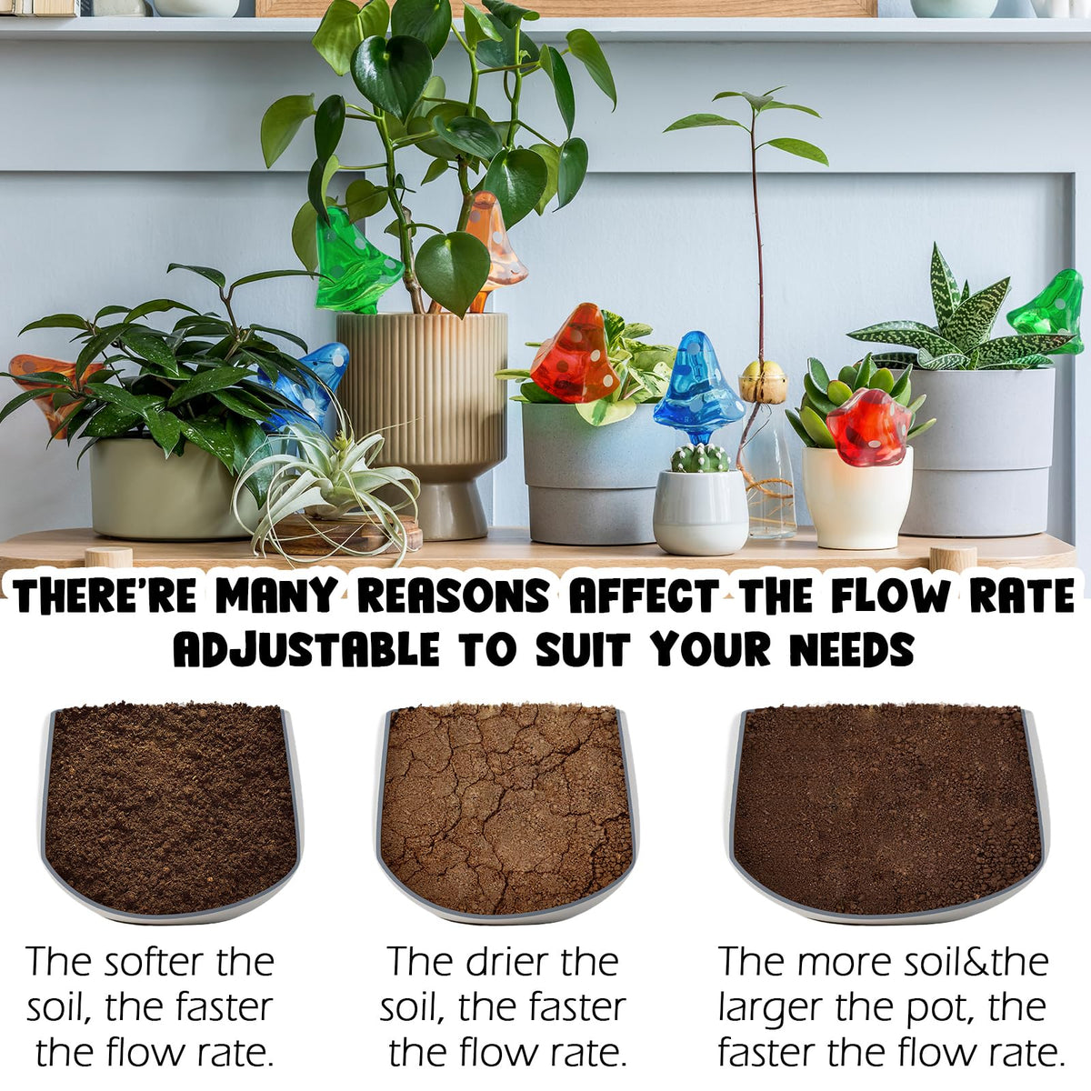 Famstar Plant Self Watering Globes Bulbs Planter Insert Automatic Plastic Watering Devices Plant Waterer Spikes for Indoor Outdoor,Self Irrigation System Lasts for One Week