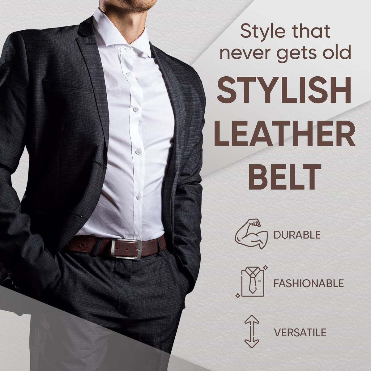 Prospero Comfort - Reversible Belts for Men, Italian Top-Grain Leather Belt for Men, 2-Toned Men’s Belts, Men’s Belt for Casual Wear, 35mm Dress Belt, Criss Cross Brown and Black Belt Men’s Size 40