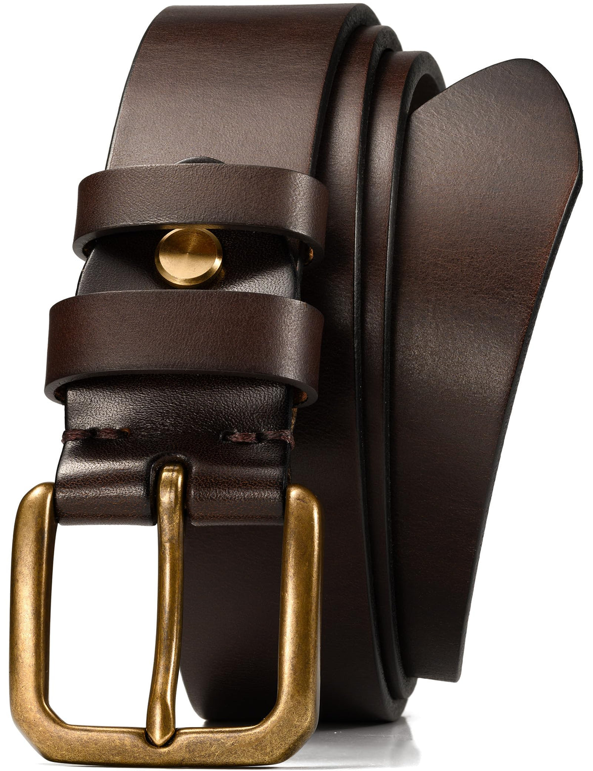 WOLFANT Thicken Full Grain Heavy Duty Casual Work Belts for Men,100% Italian Real Solid Leather