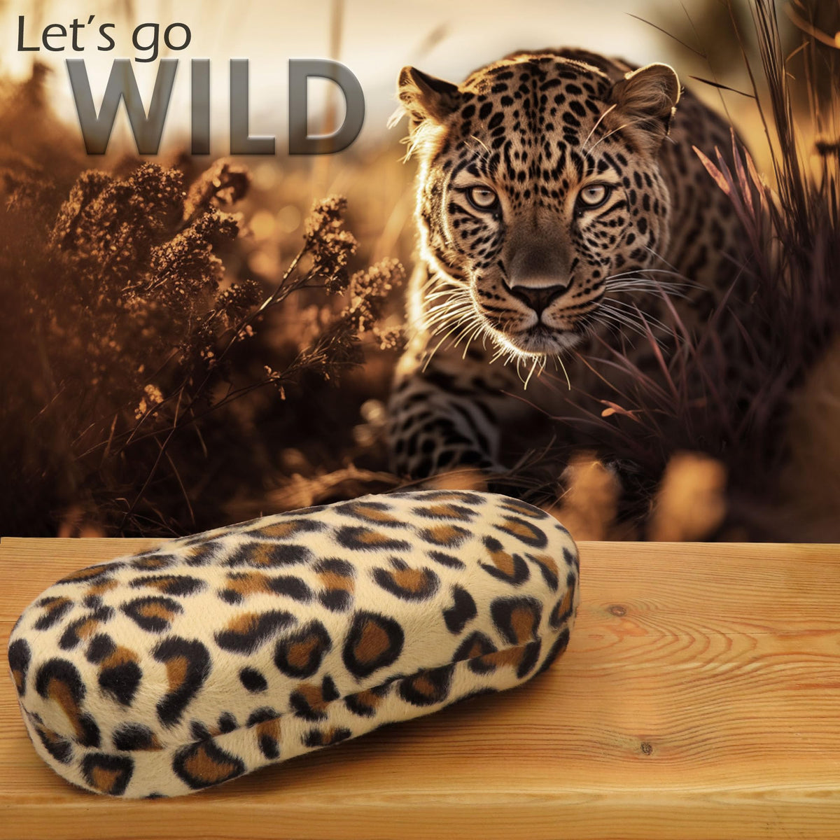 MyEyeglassCase - Premium Leopard Animal Print Hard Shell Sunglass Case with Microfiber Pouch & Cleaning Cloth - Glasses Case - Medium to Large Eyeglass Case for Men and Women (AS87 Leopard white)
