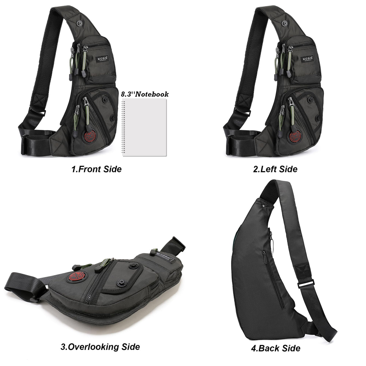 NICGID Sling Bag Chest Shoulder Backpack Crossbody Bags Casual Daypack for Men Women