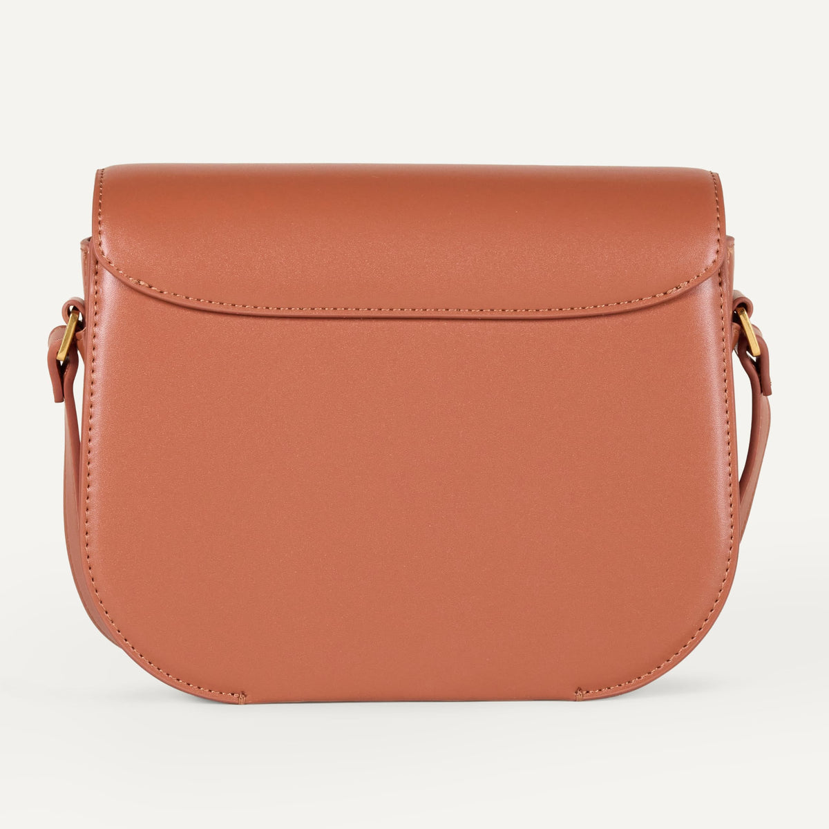 Amazon Essentials Women's Vegan Leather Crossbody Flap Bag with Adjustable Strap, Tan, One Size