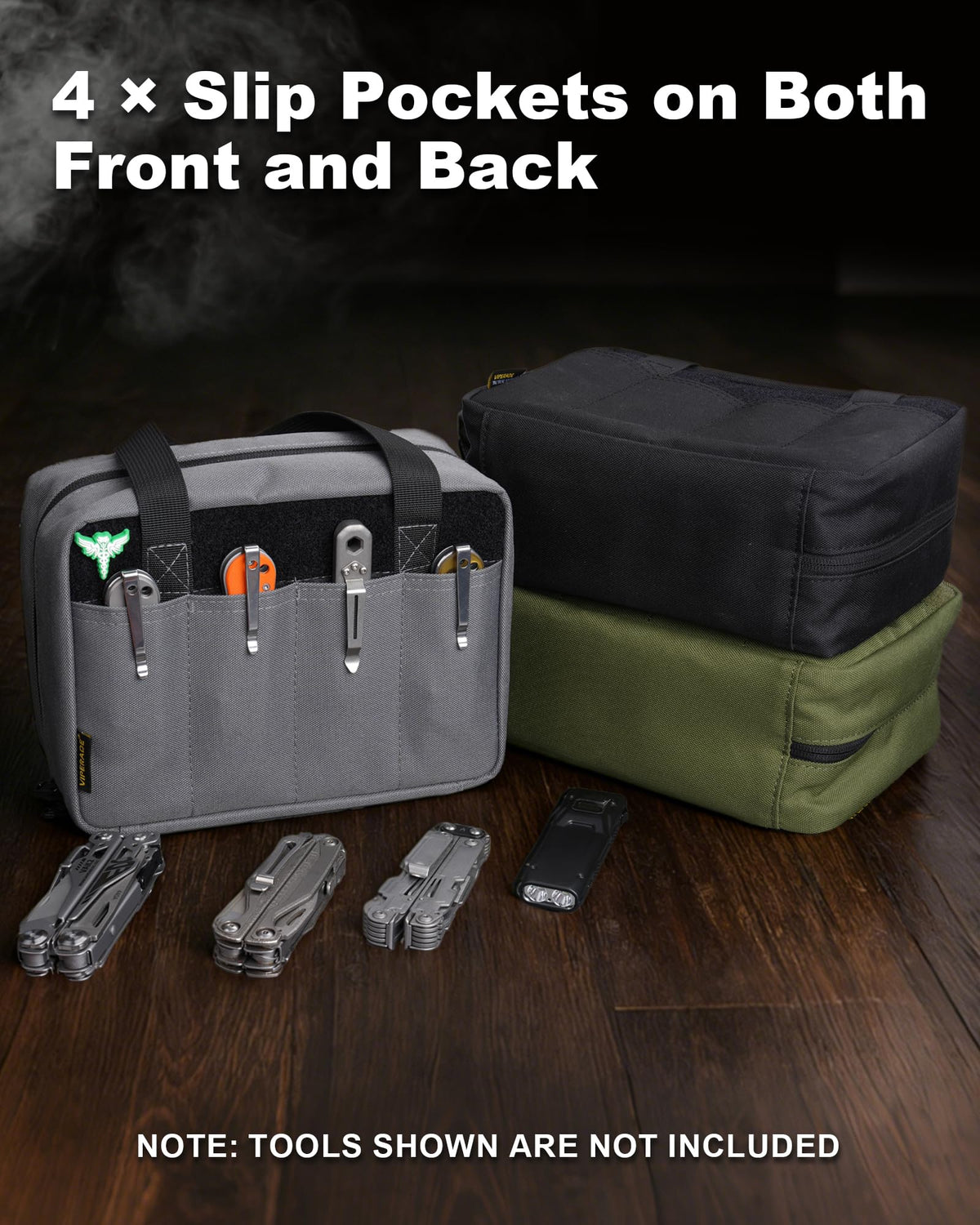 VIPERADE VE40 Knife Display Case with 40 Slots, Folding Knives Storage Holder, Knife Collection Carrier Bag for Folding Knives Flashlights Multitools