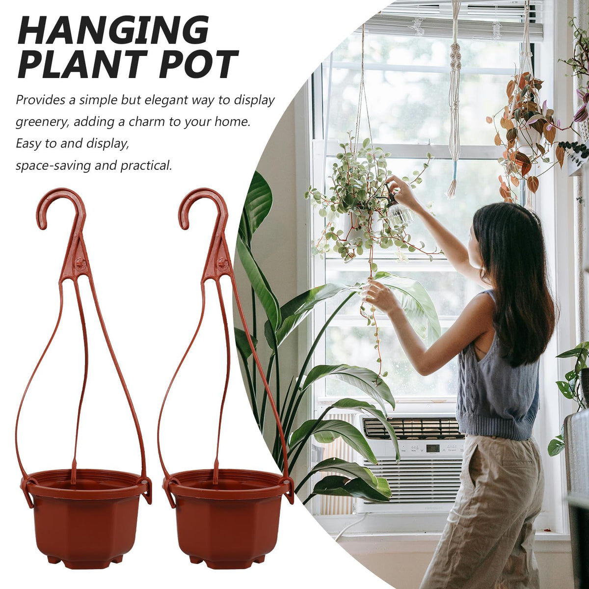 DOITOOL 10 Sets Chlorophytum Pot Hanging Planters Hanging Nursery Basket Pot Orchid Flowerpot Air Plants Holder Empty Baskets for Plants Plastic Window Cactus