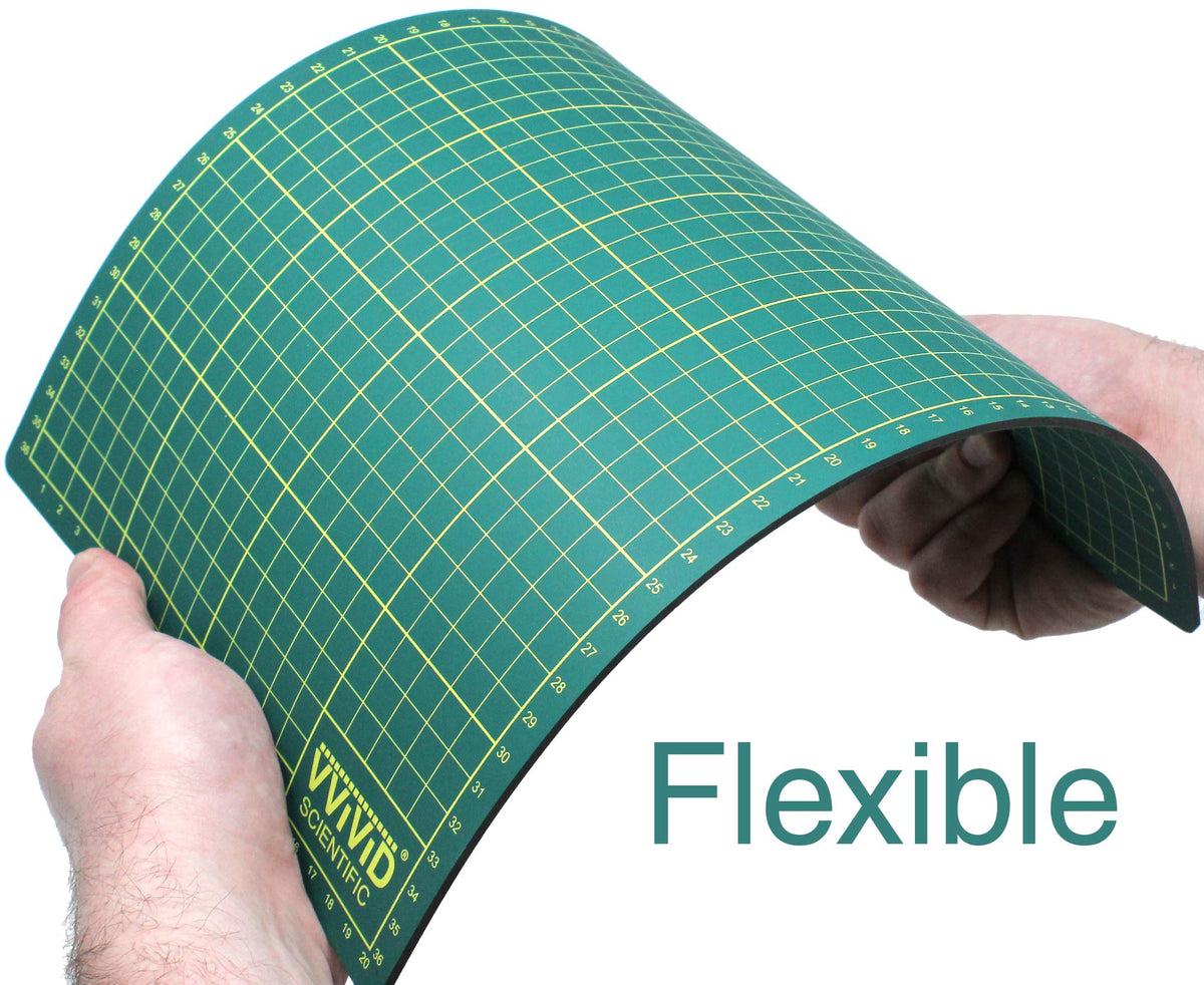 VViViD Green Self-Healing 14 Inches x 8.25 Inches Gridded & Ruled Cutting Mat 2-Pack For Arts, Crafts & Drafting