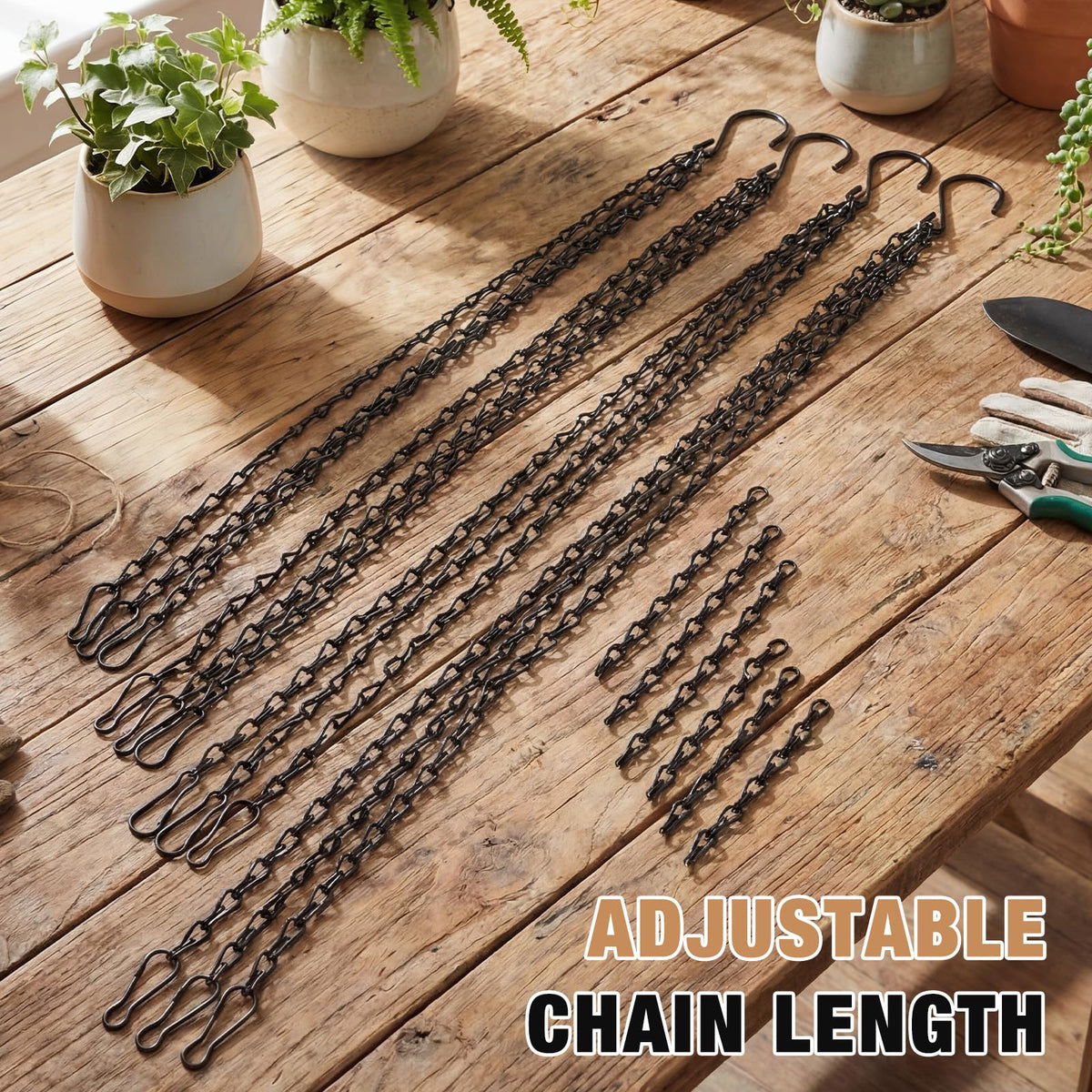 Otoolling 20 Pack 23 Inch Hanging Basket Chain Plant Hanging Chains with Hook Flower Pot Hangers Metal Plant Hanger Replacement Pot Holder for Planters, Bird Feeders and Lanterns