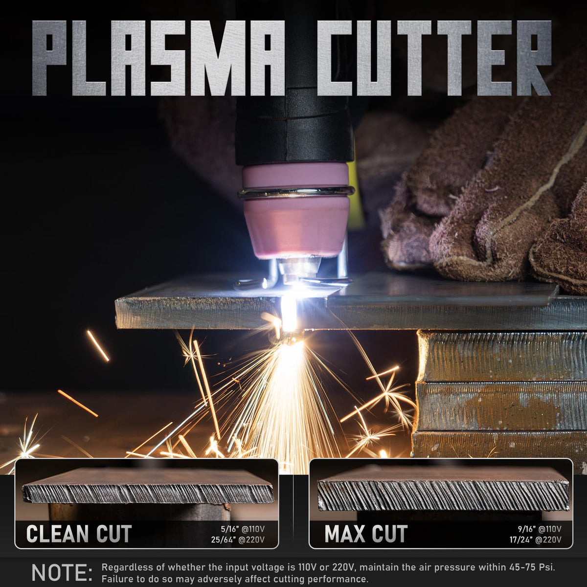 YESWELDER CUT-55DS PLUS Plasma Cutter, 55Amp Non-Touch Pilot Arc Air Power, 2-In-1 Plate Cutting/Grid Cutting Large Digital Display 110/220V Dual Voltage IGBT Inverter Plasma Cutting Machine