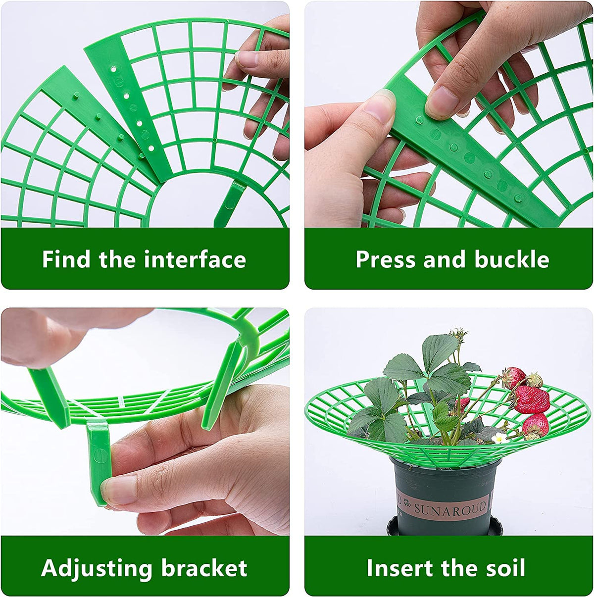 Fulanfudi 10 Pcs Strawberry Plant Support Stand Strawberry Growing Racks with 3 Sturdy Legs Strawberry Growing Frame Keeping Fruit Elevated to Avoid Ground Rot