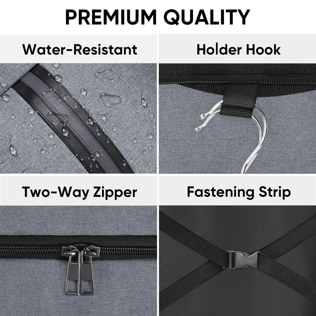 BALEINE Travel Garment Bag, Travel Suit Bag for Men, Water Resistant Carry on Garment Bag for Hanging Clothes, Garment Duffel Bag for Travel Business (Grey)