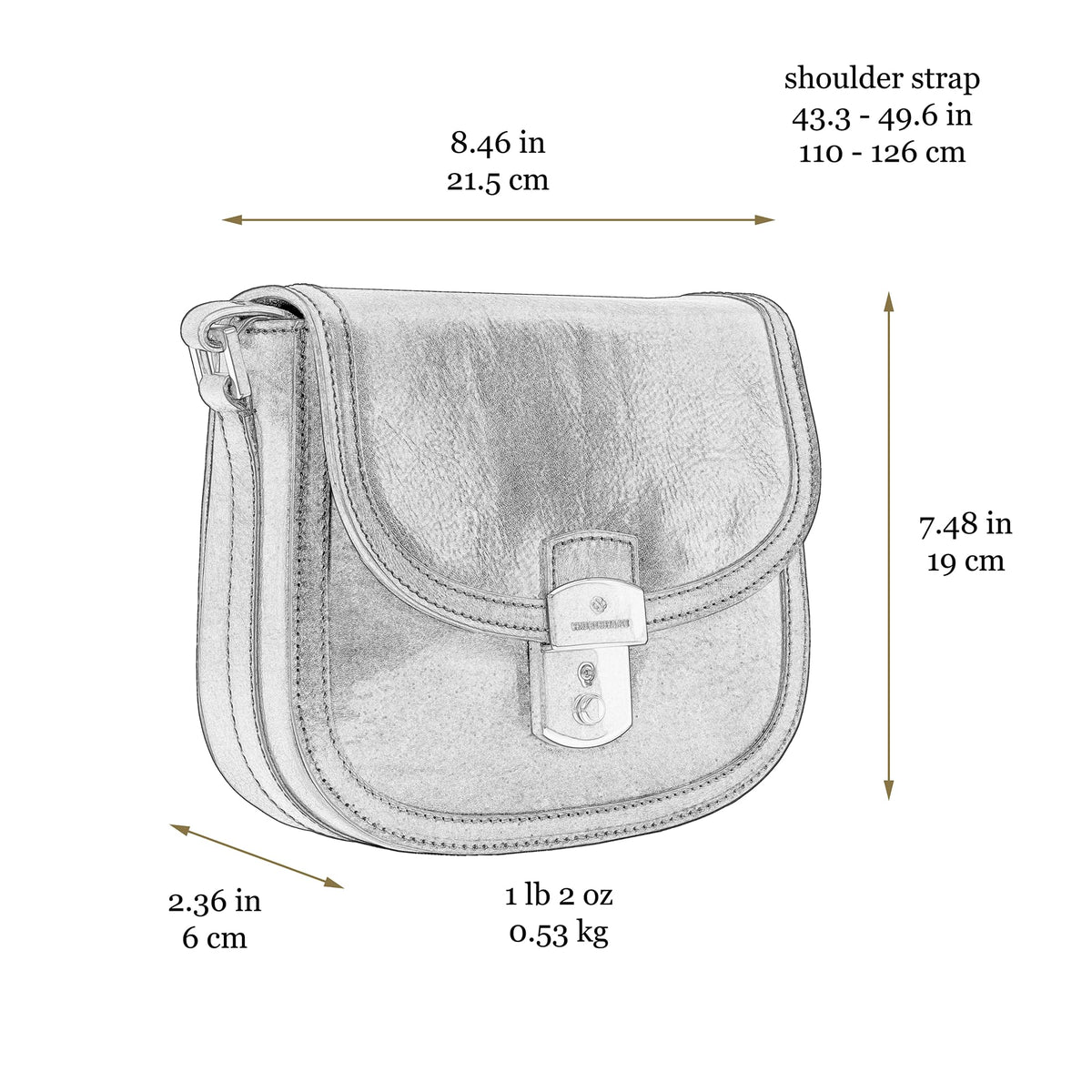 Time Resistance Leather Crossbody Bag – Saddle Bag with Magnetic Closure - Leather Messenger Bag for Women (Black)