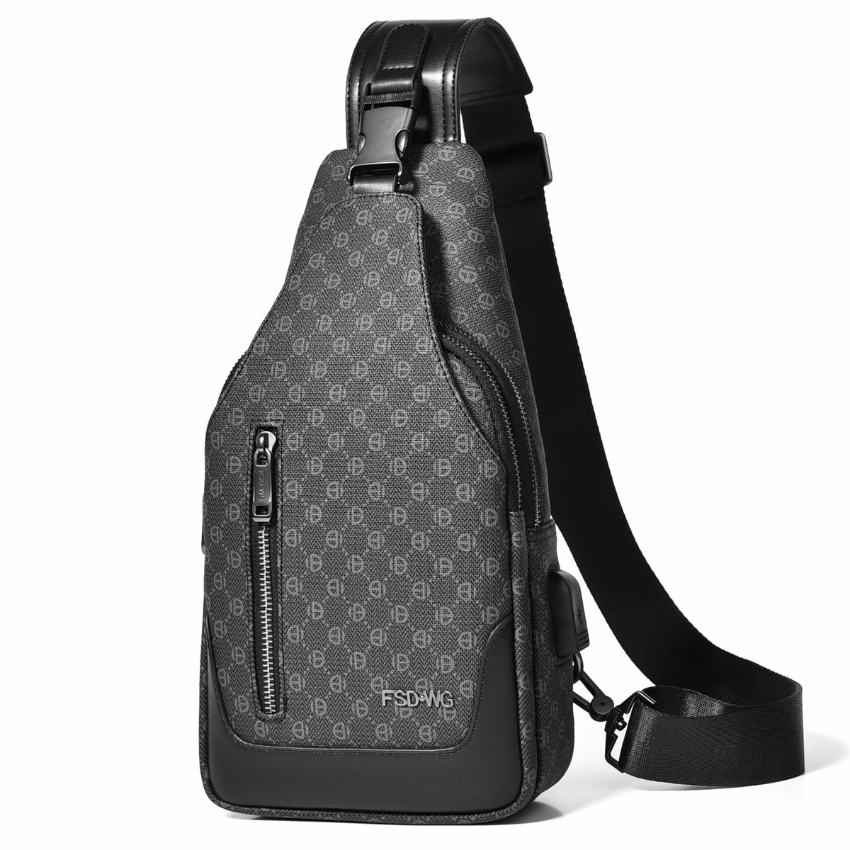 FSD. WG sling Backpack for Men Chest Bag Crossbody Shoulder Bags Travel Hiking Bag Purse for Men with Water Resistant