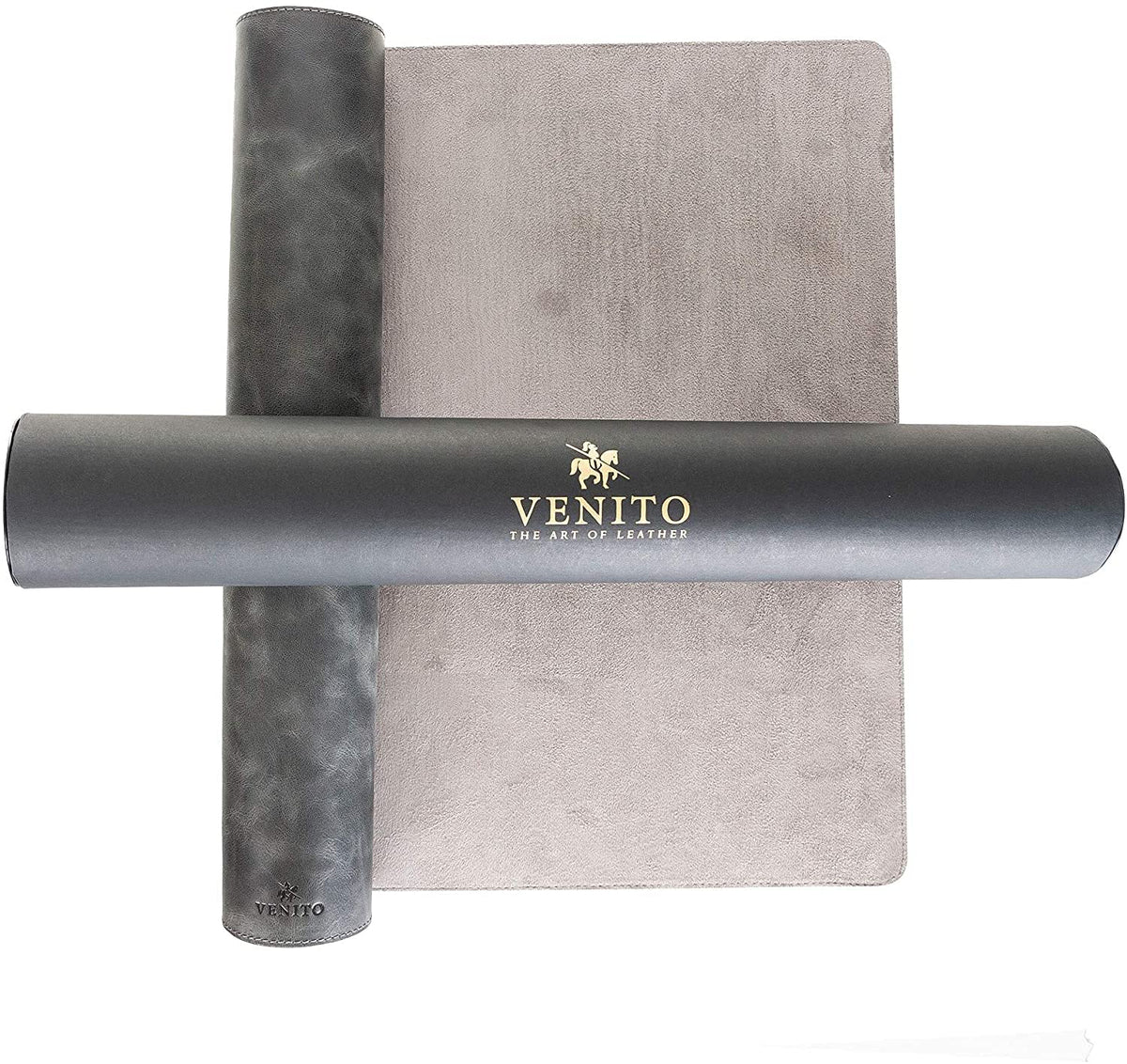 Venito Premium Leather Desk Pad Mat (31.5 X 14.6 inch) - Medium Desk Mat for Keyboard and Mouse Home Office Accessories (Faded Gray)*