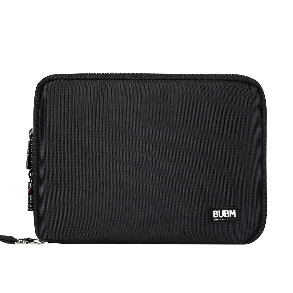 BUBM Double Layer Electronics Organizer/Travel Gadget Bag For Cables,Memory Cards,Flash Hard Drive and More,Fit For iPad Or Tablet(Up To 9.7")--Large, Black