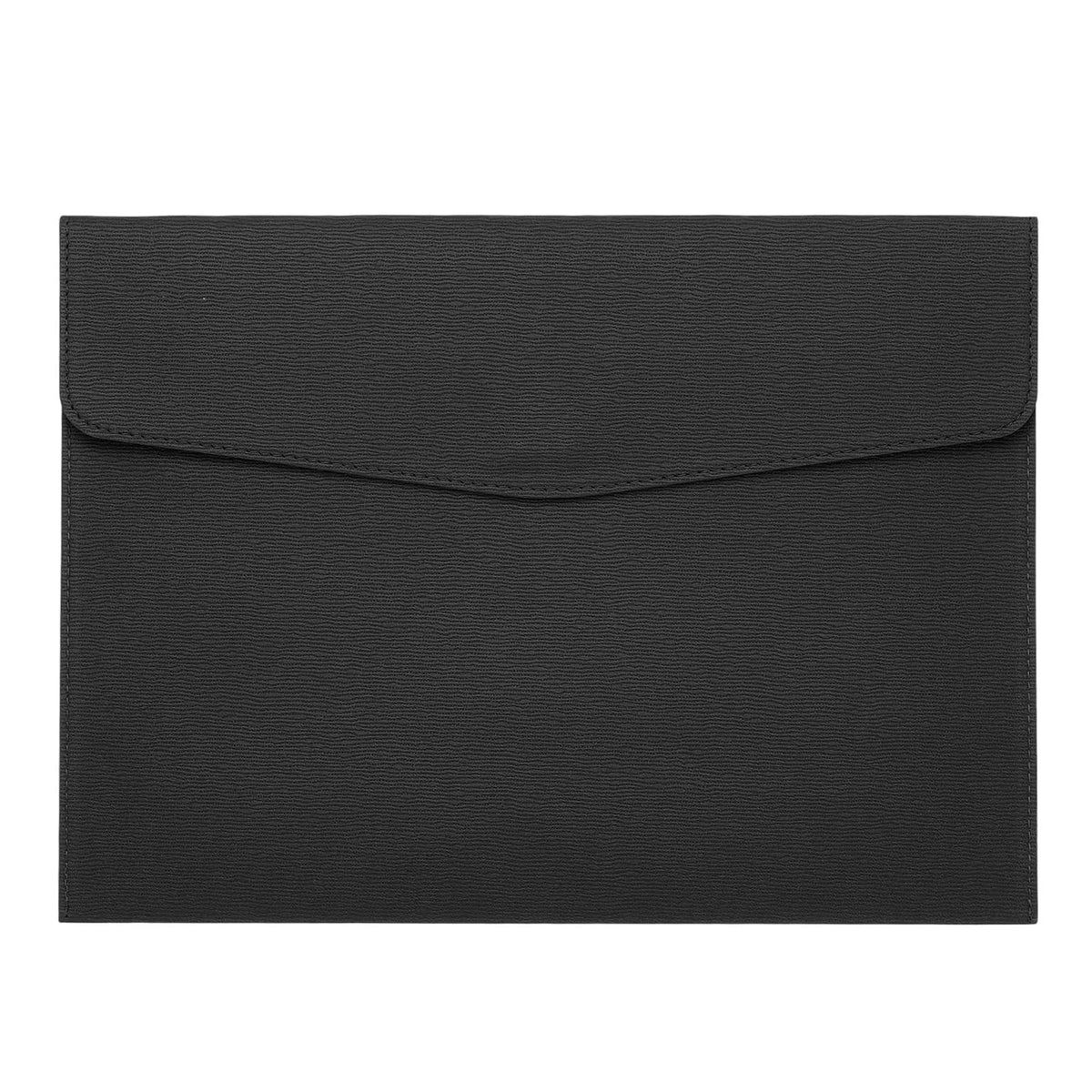 PATIKIL PU Leather A4 File Folder, Document Holder Filing Organizer Portfolio Envelope Folder Case with Snap Closure for Letter Receipt Style 4, Black