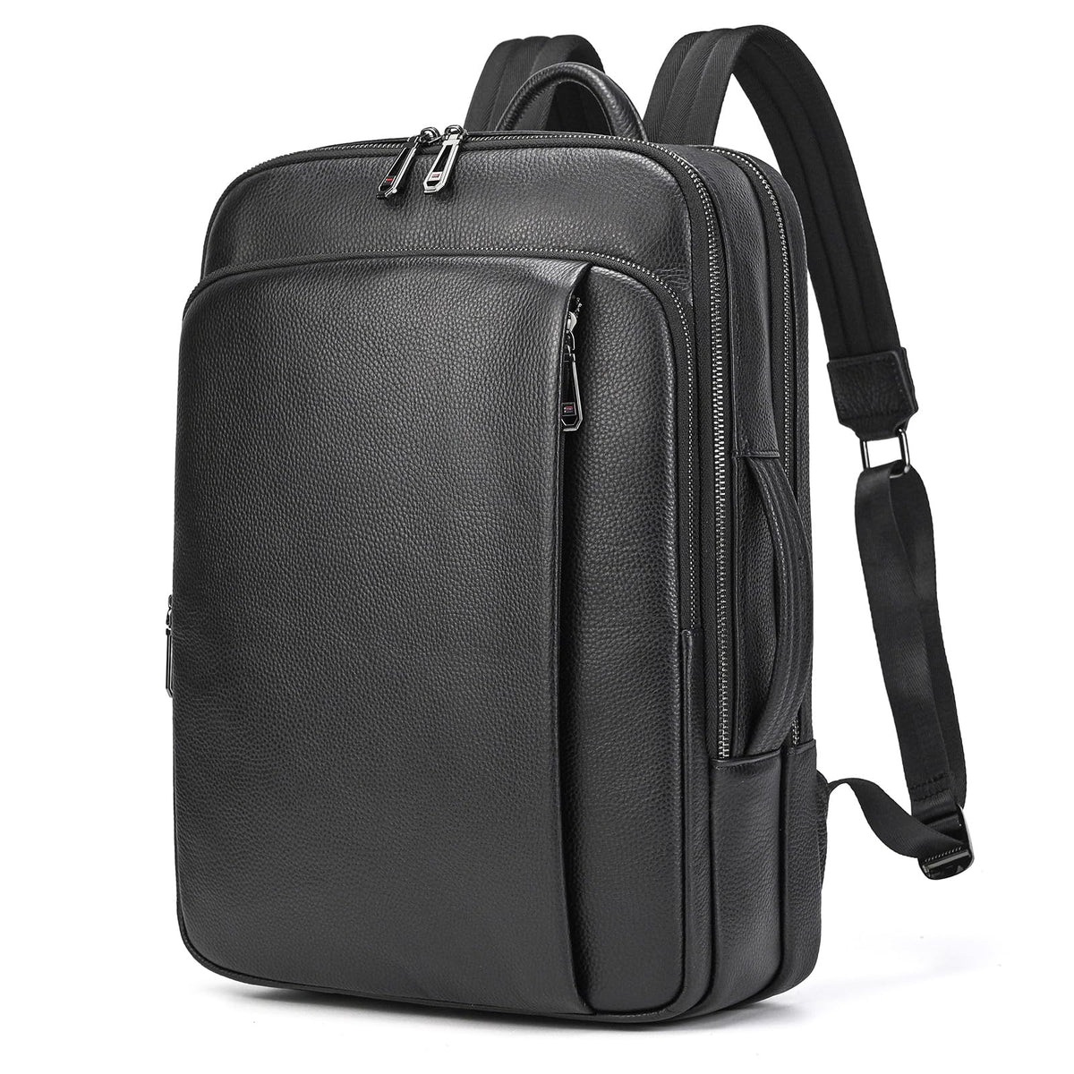 JulBean Laptop Leather Travel Backpack For Men Carry On Back Pack For Business Work computer Backpacks Fit 15.6" Laptop