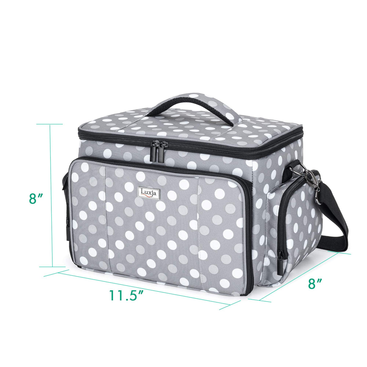 Luxja High Capacity Sewing Accessories Organizer (Bag ONLY), Sewing Supplies Organizer with Shoulder Strap (Patent Design), Polka Dots