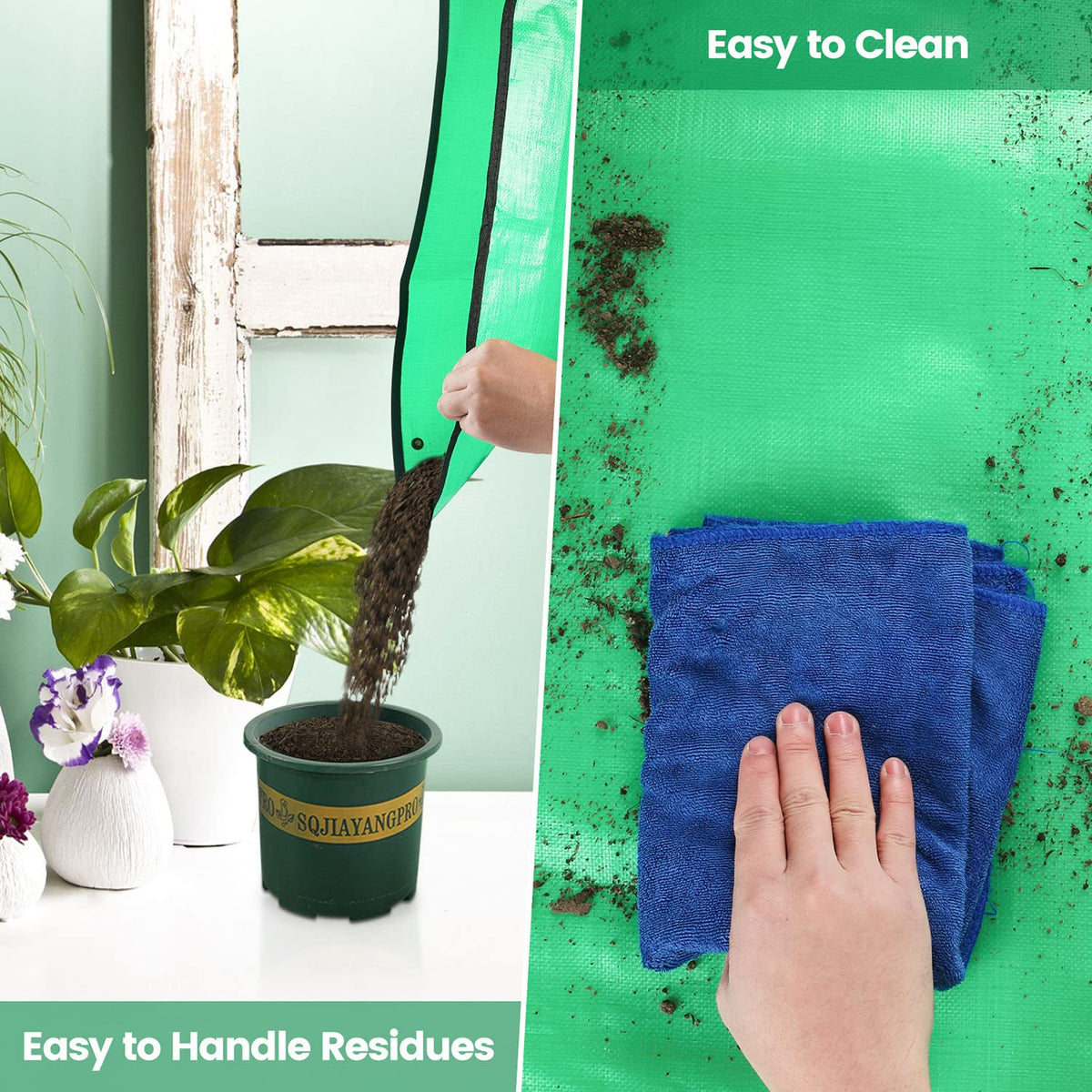 39.5" X 31.5" Large Repotting Mat for Indoor Plants Transplanting and Dirt Control Portable Potting Tray Plant Gifts for Plant Lovers Gardening Gifts for Women & Men