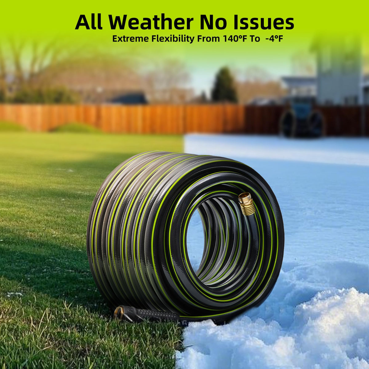 Worth Garden Hose 3/4 in. x 50 ft. - Heavy Duty Lightweight PVC Water Hose - Flexible, No Kink, Leakproof, Male to Female Fittings - 200PSI Work & 500PSI Burst, for Lawn, Gardening & Commercial Use