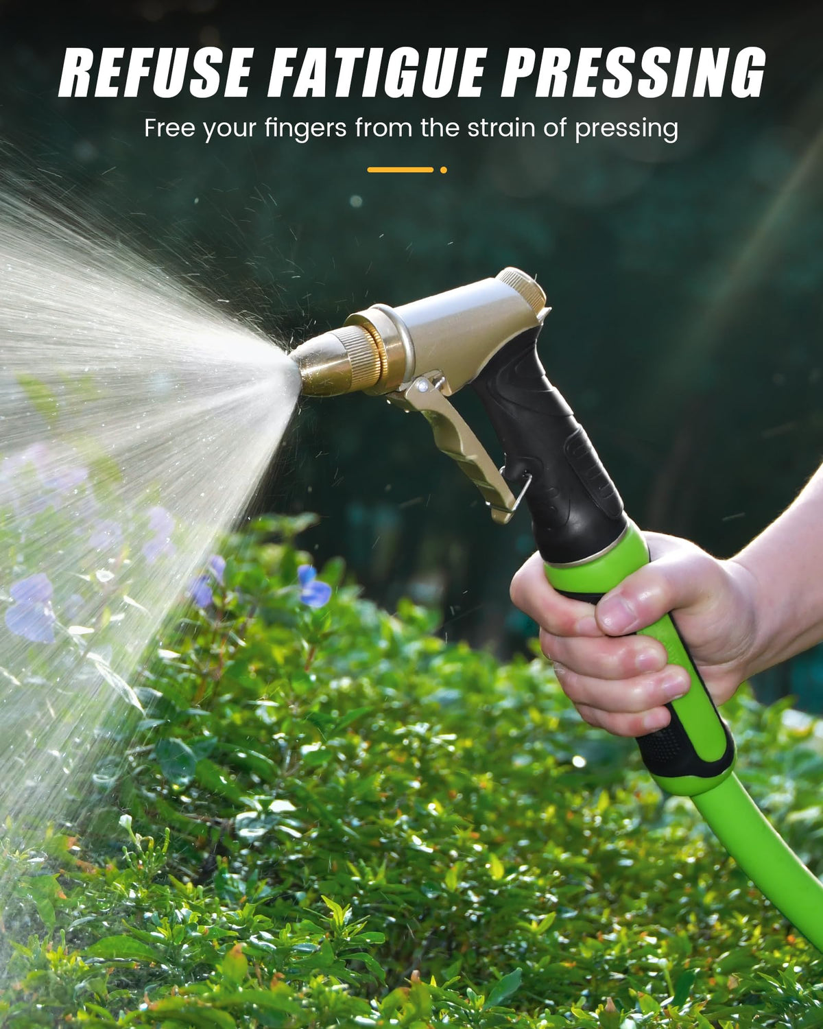 RAINPOINT Heavy Duty Metal Spray Nozzle for Garden Hose, High Pressure Garden Hose Nozzle with Adjustable Spray Patterns for Watering Plants, Car Washing, and Pet Showering (2 pcs)