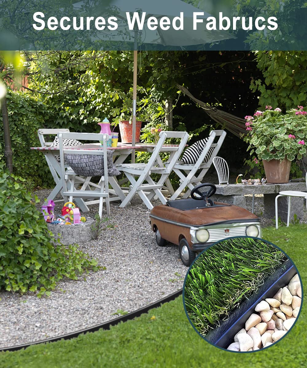Meboyz 50 Pack of 8-inch Plastic Landscape Edging Spikes are Perfect for anchoring Weed barriers, Paver Edging, Artificial Turf, Grass Pathways, and More.