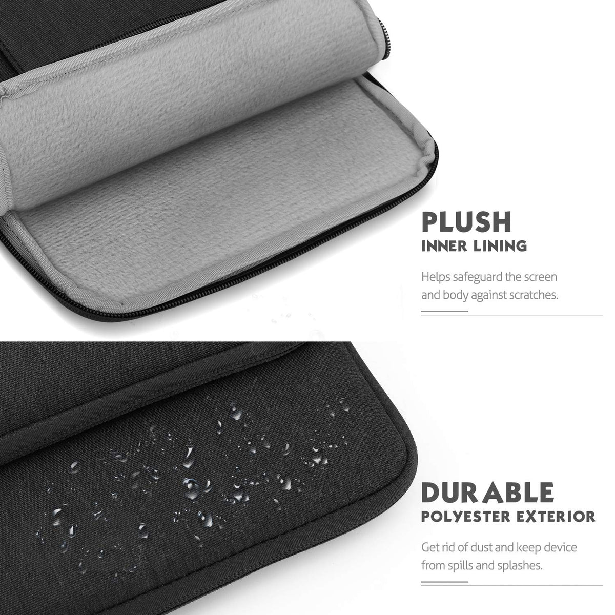 MoKo 9-11 Inch Tablet Sleeve Bag Carrying Case with Storage Pockets Fits New 11-inch iPad Air M4 2026/iPad Pro M5, iPad Pro/A16 11, iPad Air 5/4th 10.9, iPad 9/8th 10.2, Tab S8/S9 11,Black & Gray