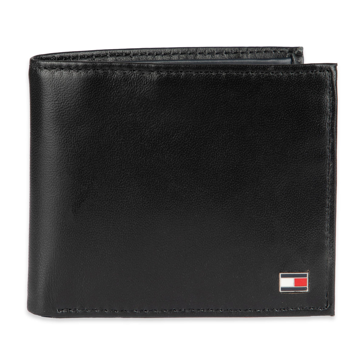 Tommy Hilfiger mens Slim Leather Passcase Wallet With Removable ID Window Oxford Black