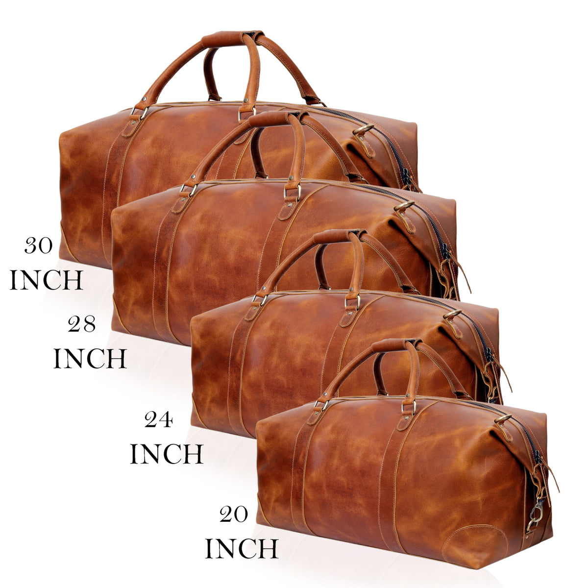 Cuero Full Grain Leather Duffle Bag for Men, Buffalo Overnight Weekend Travel Bag, Carry On with Organized Pockets, YKK Zippers, Adjustable Strap (Tan)