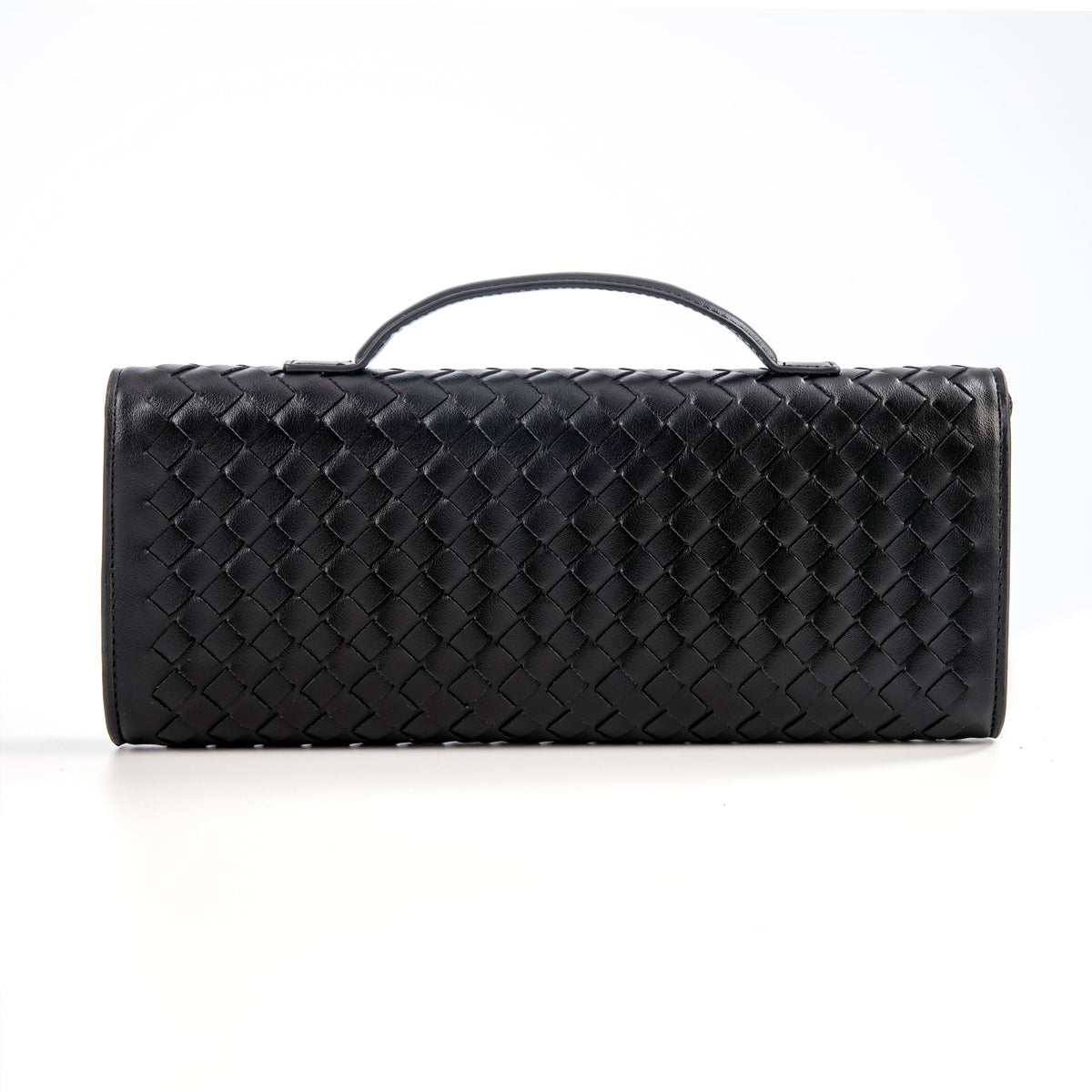 HDDNB Woven Clutch Purses for Women Leather Evening Bag Adjustable Crossbody Shoulder Handbag, Black
