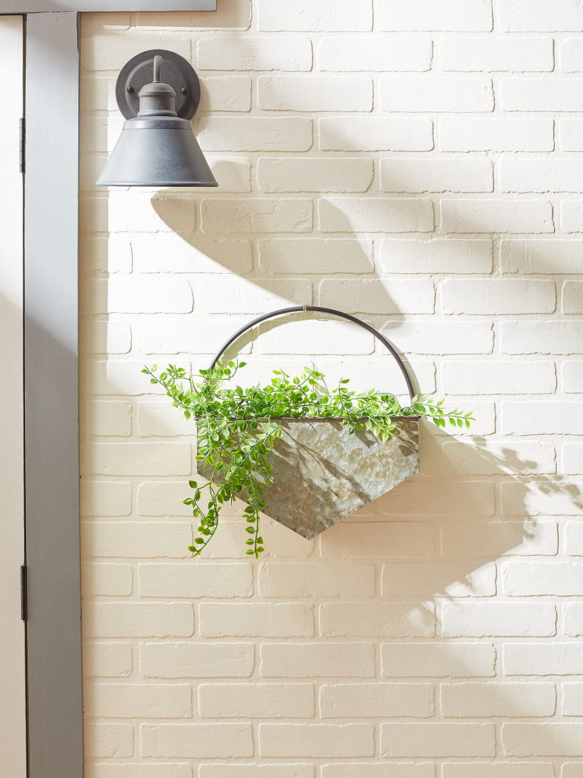 DII Galvanized Planter Collection Wall Hanging, Diamond, 14.5x4x14.5, Iron