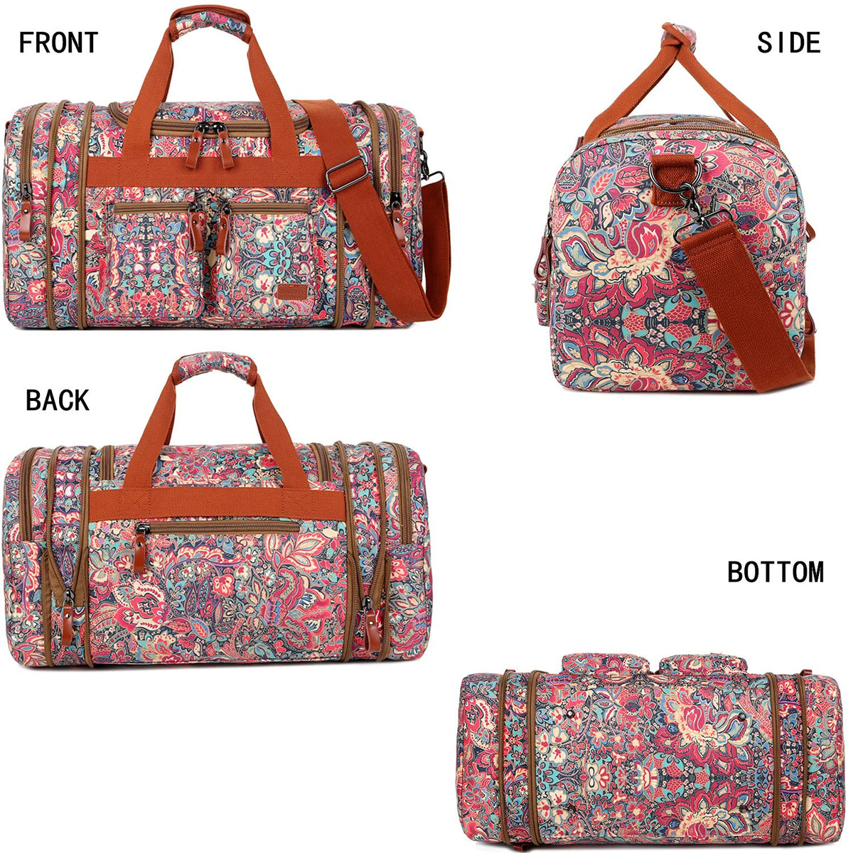 Multicolor Travel Duffel Weekender Bag for Women Carry on Overnight Bag With Toiletry bag HB-21 (HS)