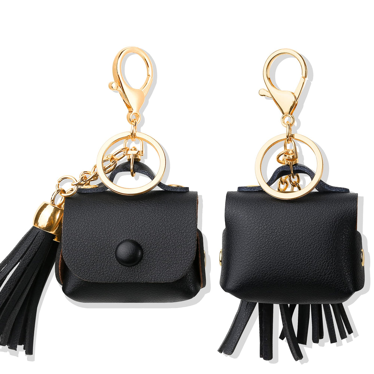 MODOS LOGICOS Case Cover for AirPods 3 (2021), PU Leather Case with Couple of Drooping Tassels Compatible with Apple AirPods 3rd Generation - Black