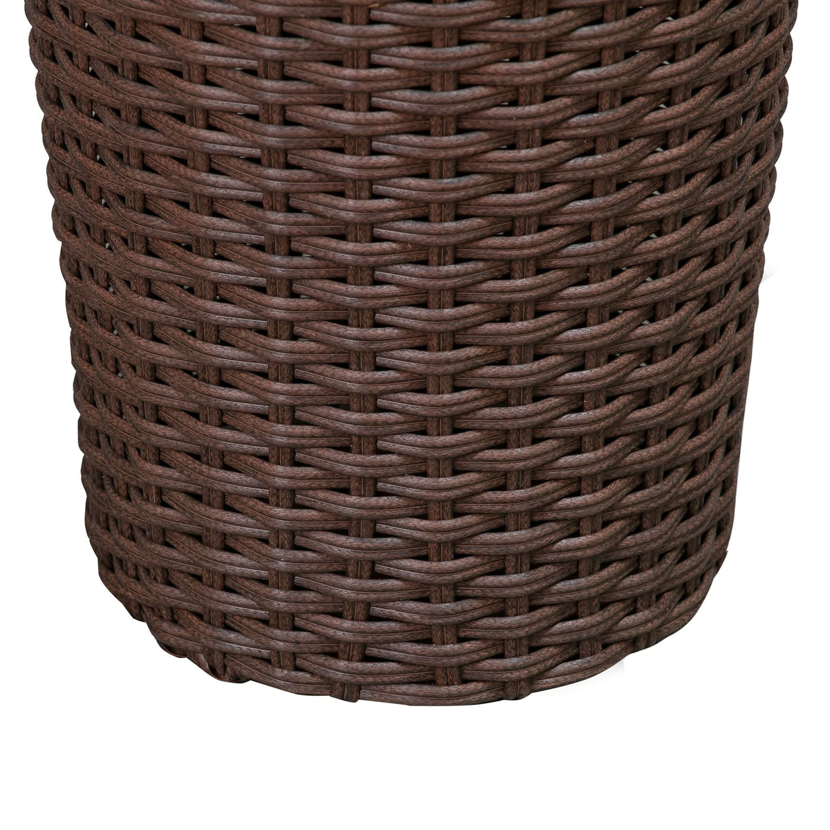 Balkene Home Noah Round Wicker Planter Tall Planter Decor Box for Adaptable Outdoor Furnishings All Weather Versatile Perfect Patio Herb Garden Living Space - 2 Piece Set - Mocha