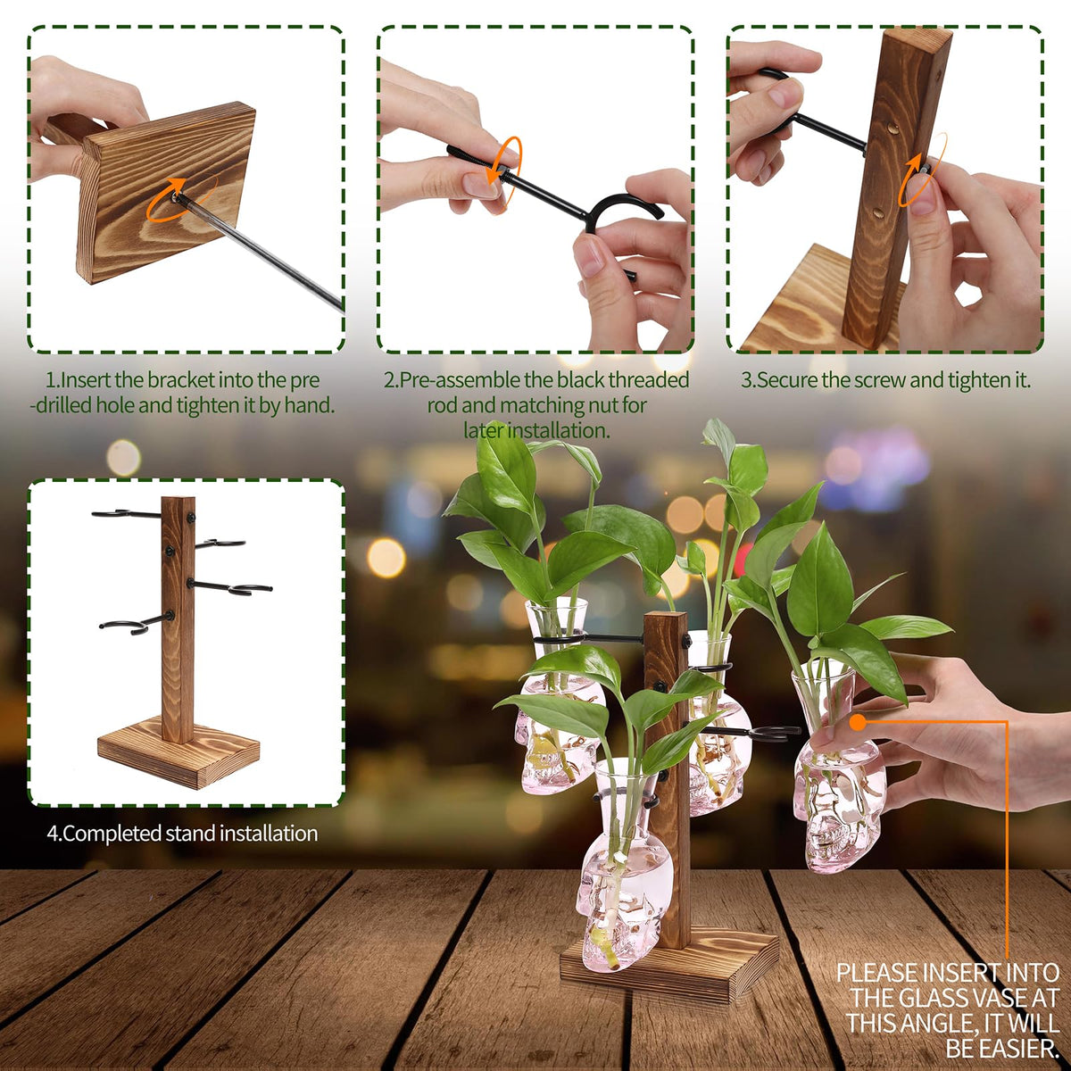 Plants Propagation Stations Skull Glass Propagation Birthday Gift for Women Garden Plant Lovers - 4 Skull