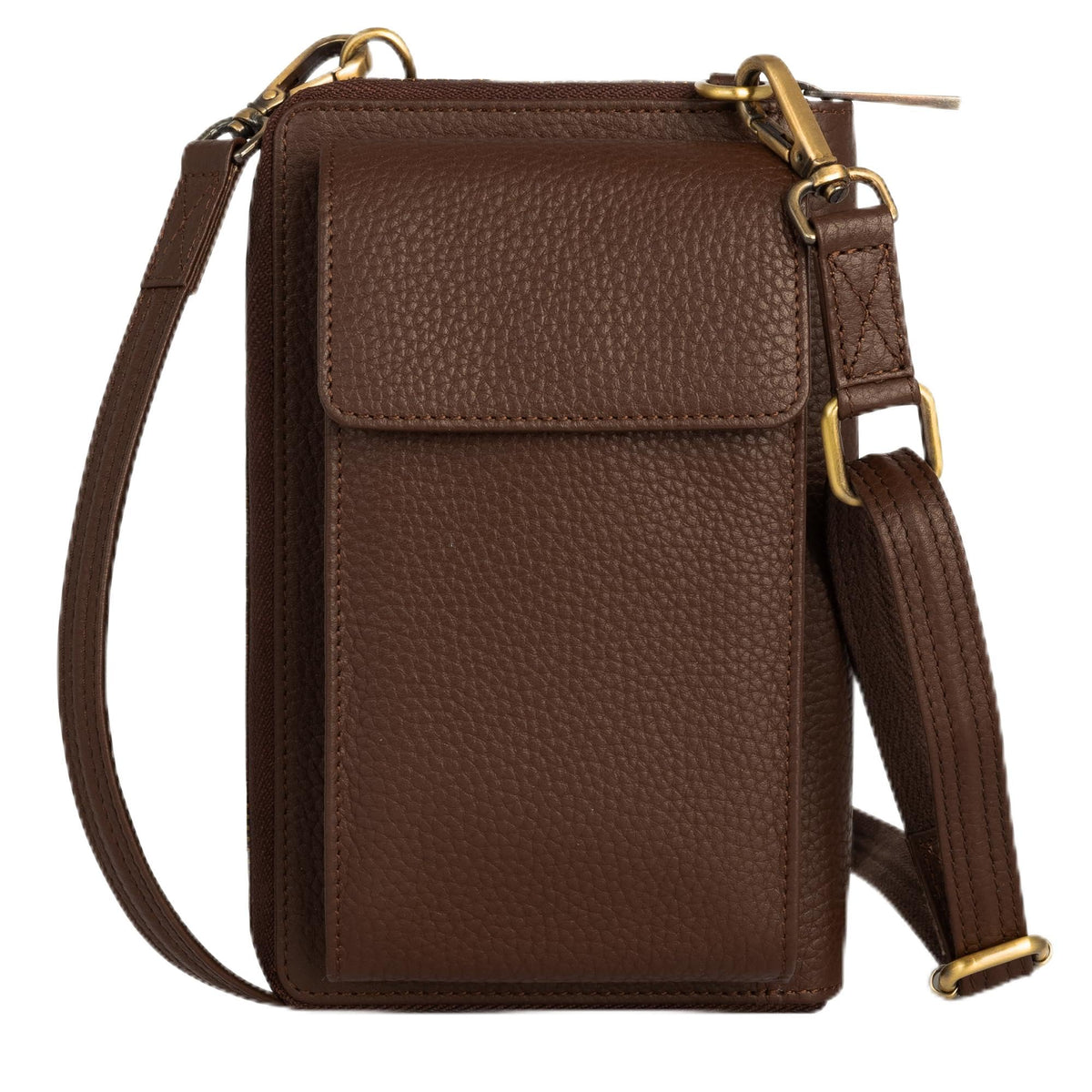 BULL GUARD Crossbody Leather Cell Phone Bag, Anti Theft and RFID Blocking