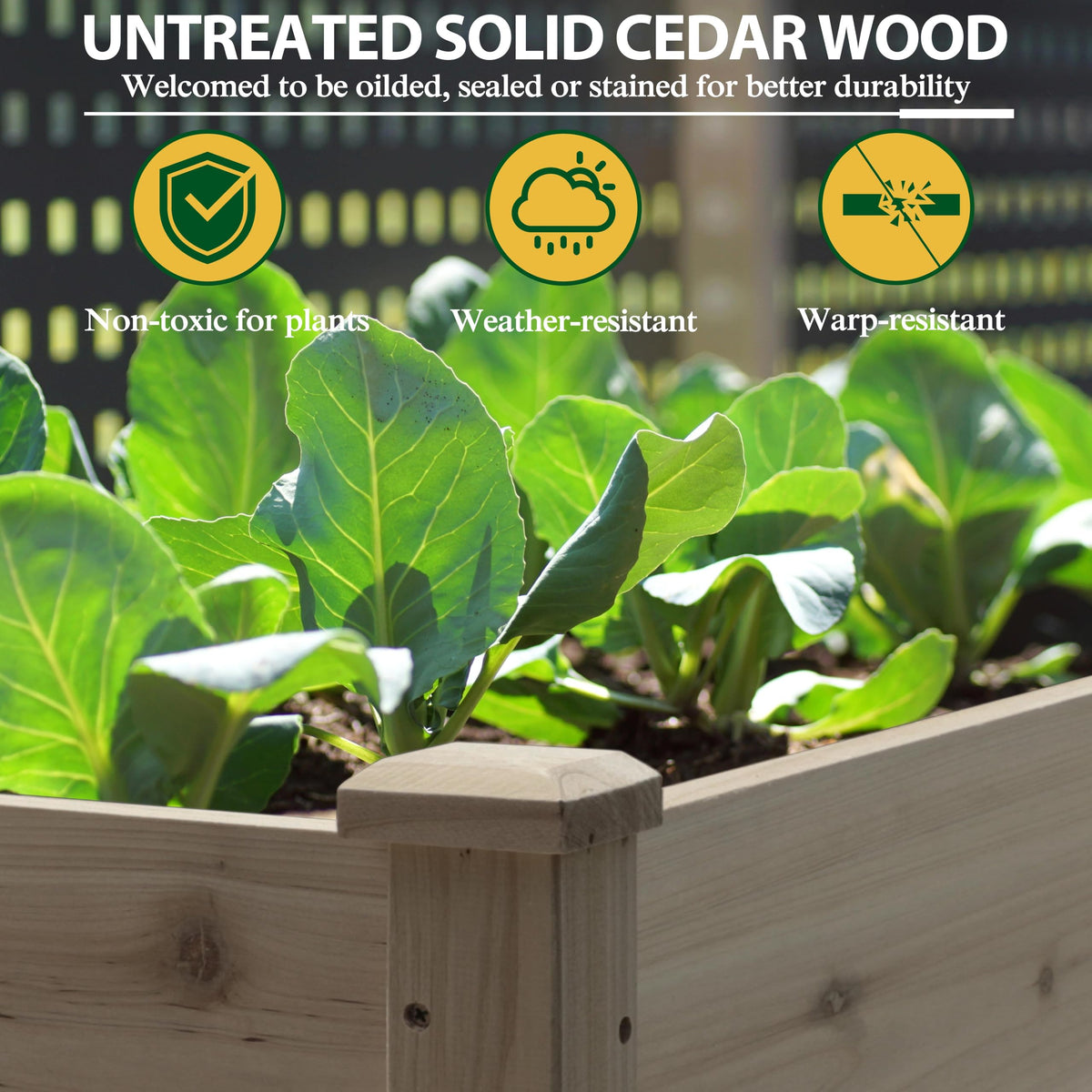 Yardenaler 72x23x30in Outdoor Raised Garden Bed with Legs, 2x6FT Elevated Wood Planted Box with Divider Panel & Drainage Hole, Ideal for Deep Rooted Vegetables, Flowers, Backyard and Patio, Brown