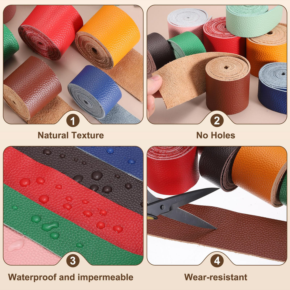 MECCANIXITY Leather Craft Belt Blanks, 40mm(1.6") Wide x 51" Full Grain Strip 3-4oz 1.5mm Thick Vegetable Tanned Leather Strips for DIY Belt Making Craft Making Tool Processing, Reddish Brown