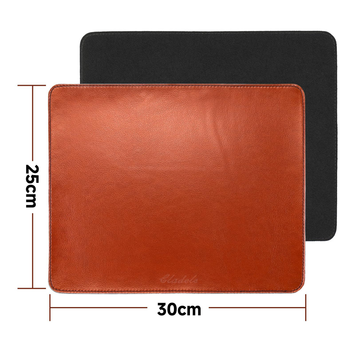 Brown Handmade Leather Mouse Pad with Stitched Edge Micro-Fiber Base with Non-Slip Waterproof, Mouse Pad for Computers, Laptop, 8 x11Inch