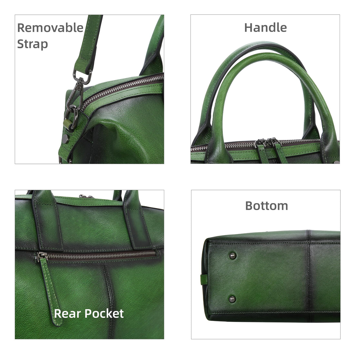 Iswee Satchel Bags Retro Leather Purses for Women Handbags Shoulder Bags Luxury Tote Hobo Cross Body Work Doctor Bag Pocketbooks (Green)