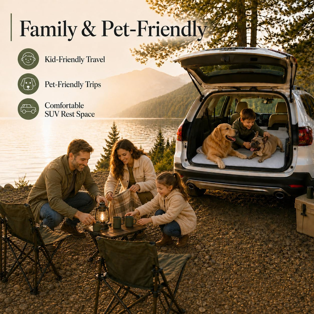 MGRFTOX Car Mattress Non-Inflatable Car Camping Mattress, Foldable Trunk Sleeping Pad with Split Design, Portable Car Bed for Road Trips, Camping, Travel, for Jeep Cherokee 2014-2023，for Jeep