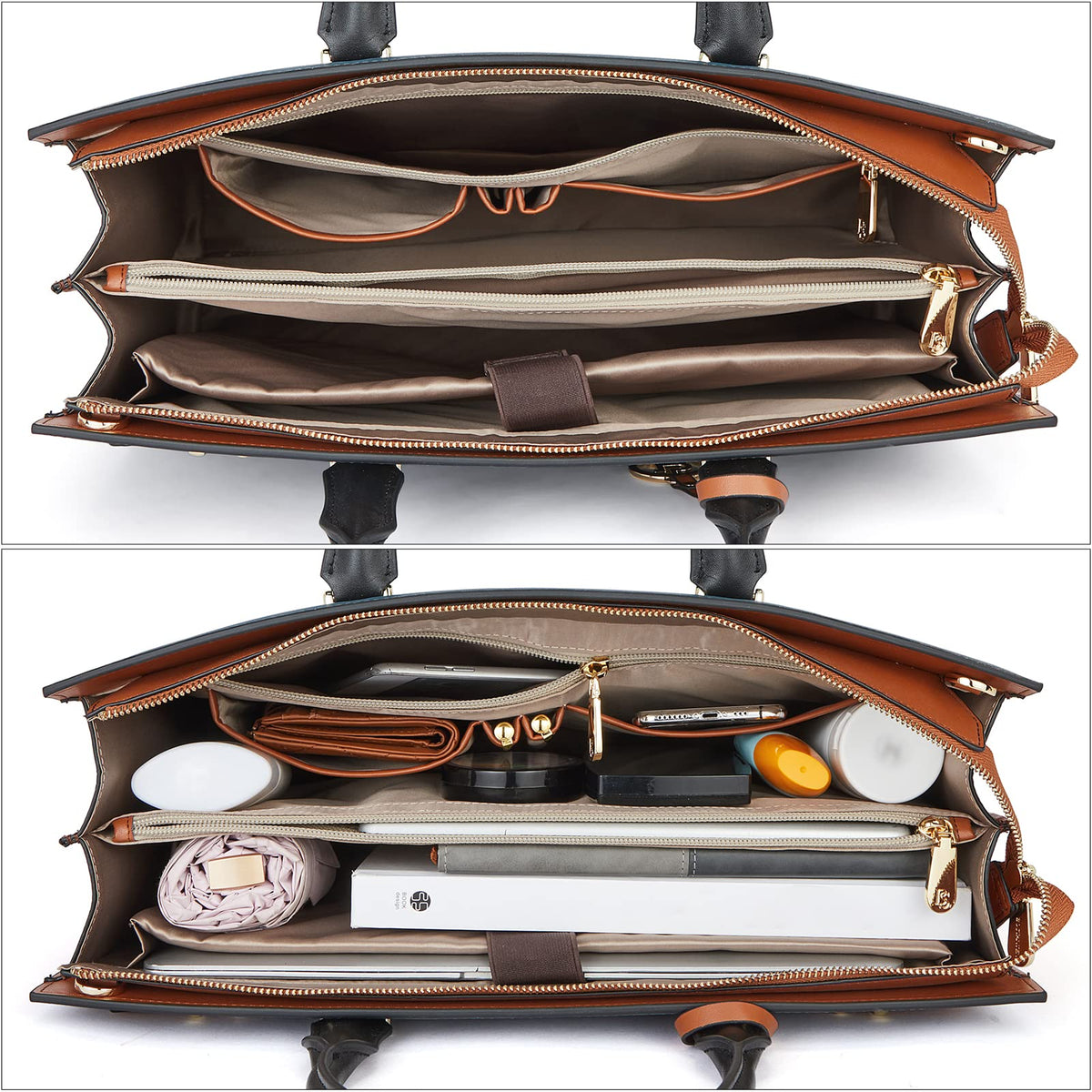 BOSTANTEN Briefcase for Women 15.6 Inch Genuine Leather Laptop Briefcase Shoulder Work Tote Bag Purse