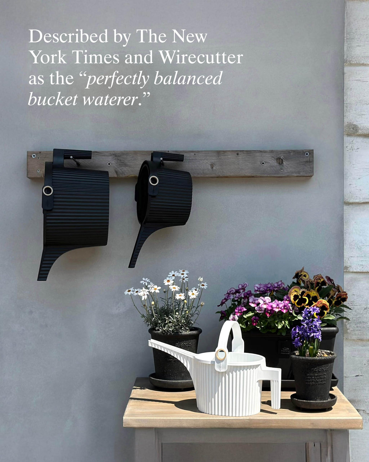 Hachiman Small Watering Can - 1.5 L Plant Watering Can with Widened Spout for Indoor and Outdoor Plants - Hands-Free Filling - 13.3" × 5.3"- White