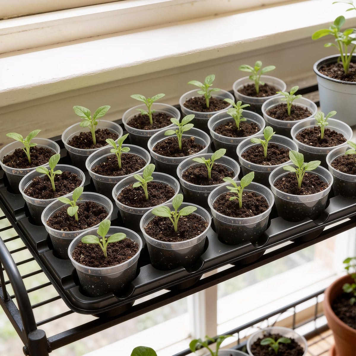homenote 3 Inch Seed Starting Trays 5 Pack, 20-Cell Seedling Starter Trays for Indoor Outdoor Growing, Plant Starter Germination Trays for Pots Seedlings 3" Opening Compatible Pots