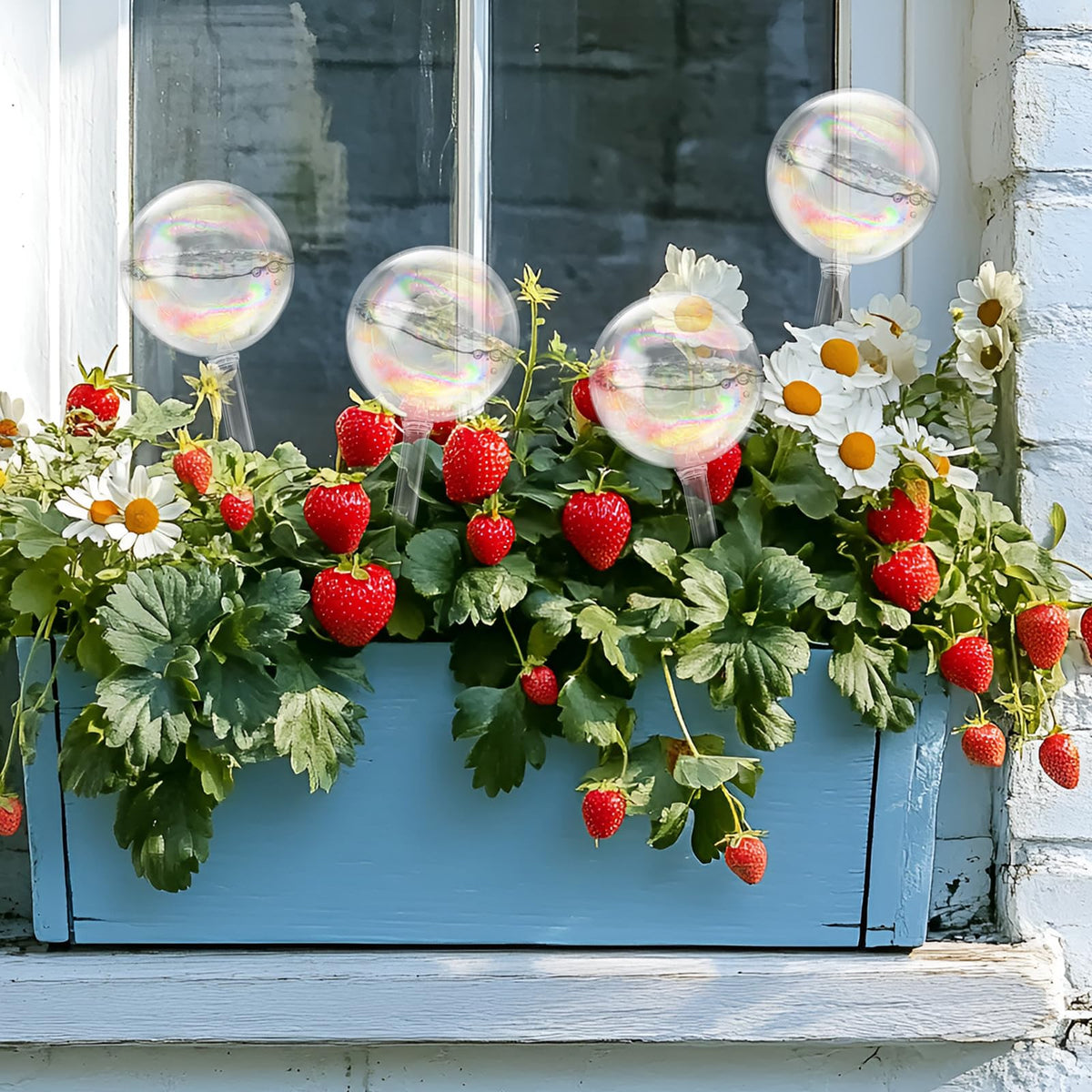 2 Pack Iridescent Glass Plant Watering Globe,Automatic Self-Watering Bulbs for Indoor Outdoor Plants-Hand-Blown Glass Watering Stakes for Home Garden Decor-Ideal Gift for Plant Lovers,Flowers,Pots