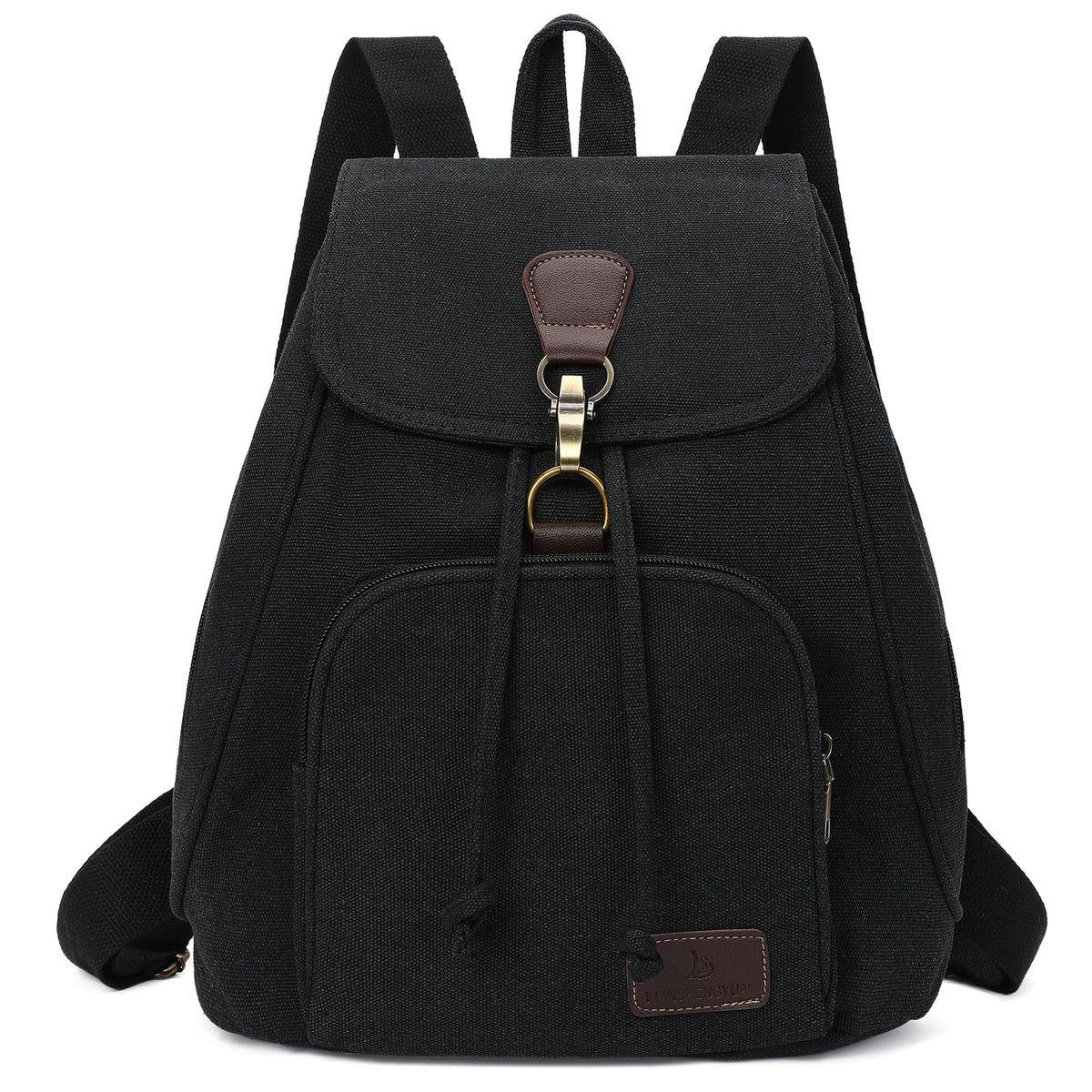 GAEKEAO Small Backpack for Women Canvas Mini Backpack Purse Casual Daypack for Daily Travel Work Sports College Shopping (Black)