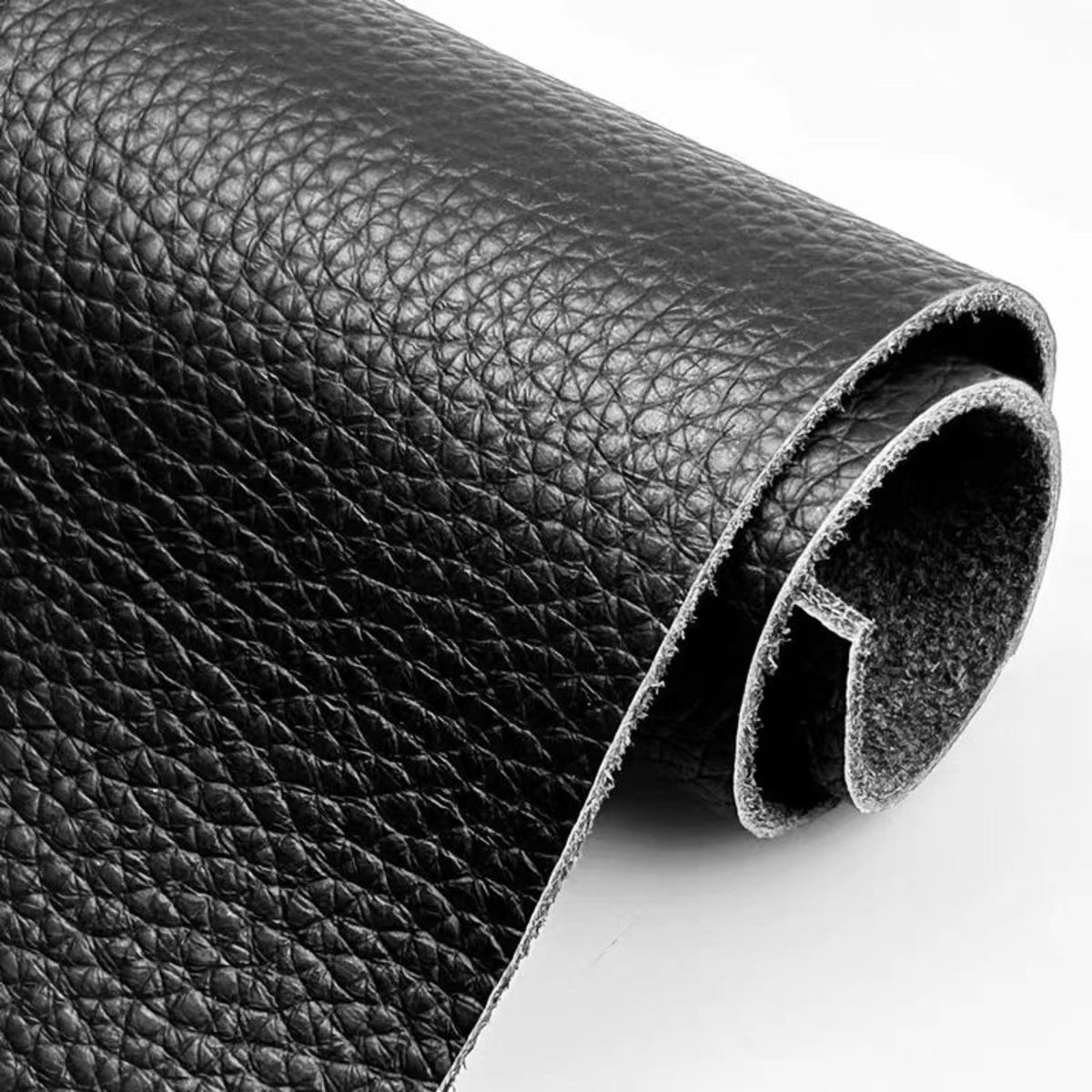 Black Leather, 1.4-2.0mm Thickness for Wallets, Briefcases, Sofa & Stool, Leather Sheets for Crafting (Black lizhiwen12×24" 1pc