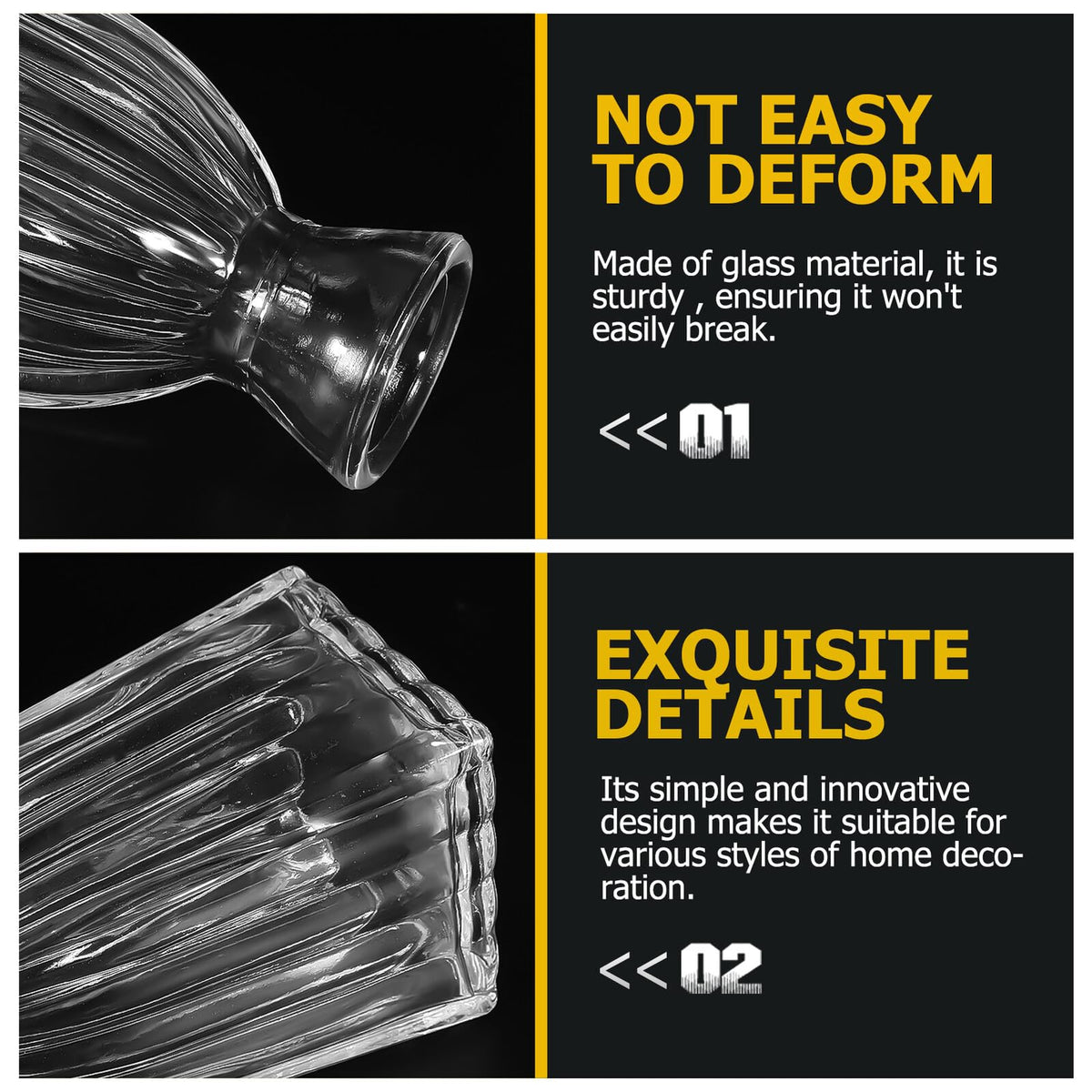 Zerodeko 4pcs Glass Hydroponic Flower Vases Small Desktop Indoor Glass Bud Vases for Home Decor and Terrarium Plant Arrangement