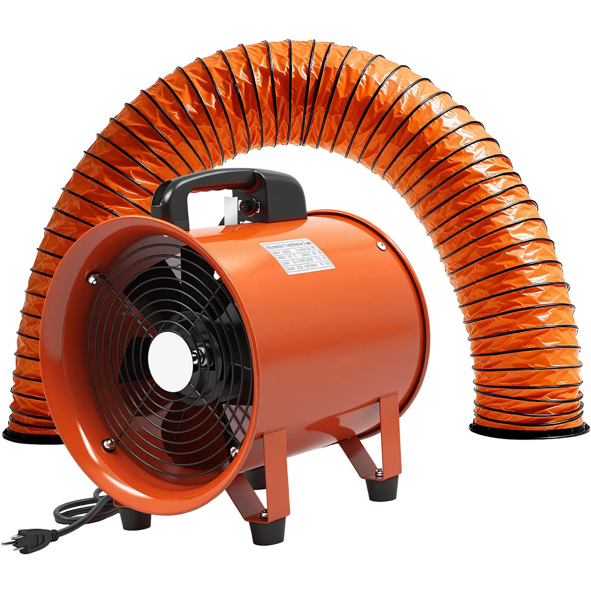 dreamdragon Upgraded 12-Inch Utility Blower Fan，Portable Industrial Exhaust Fan with 33ft Flexible Duct Hose，3300 RPM Low-Noise Ventilator for Workshops Warehouses and Basements