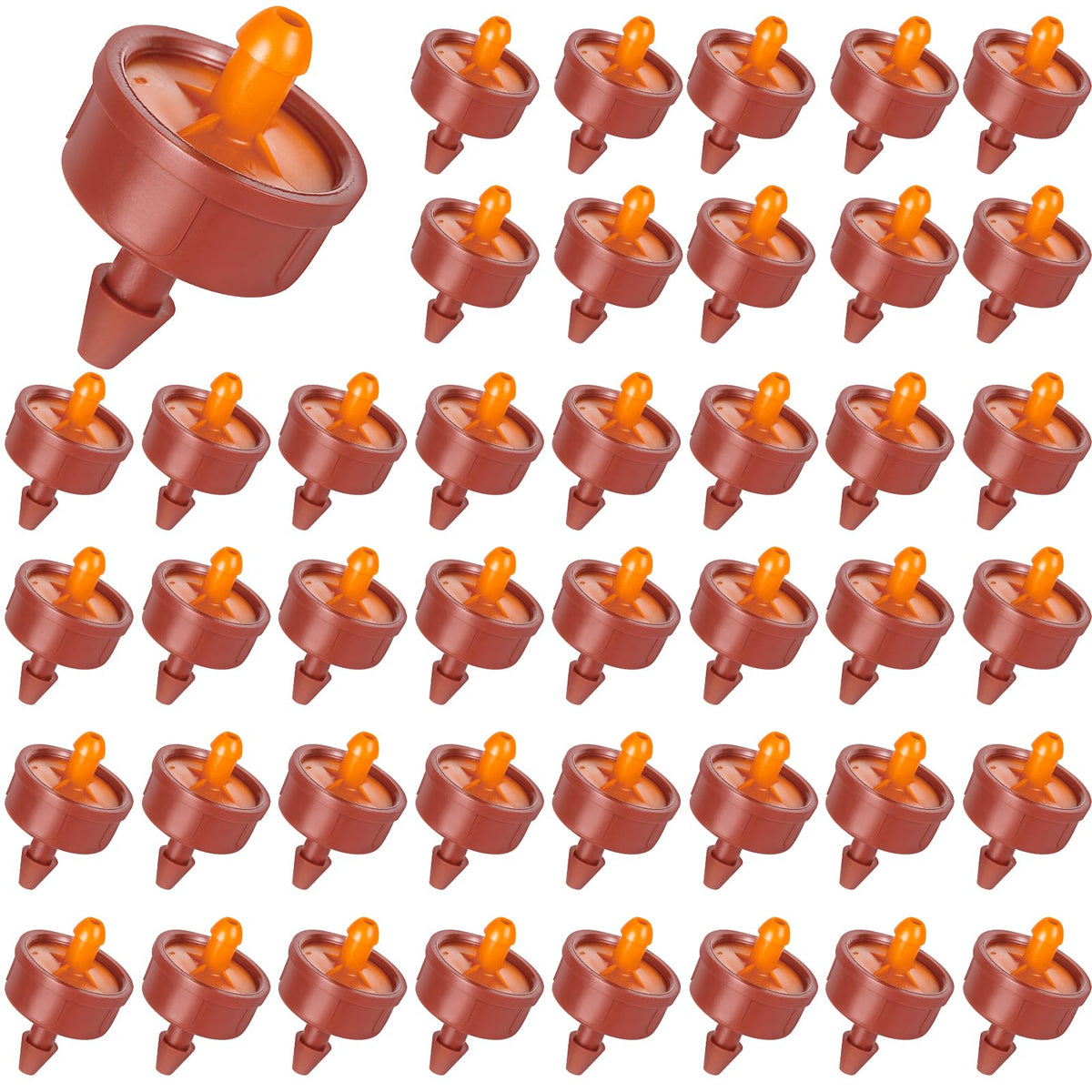 FULAIERGD 60Pcs 3 GPH Pressure Compensating Irrigation Drippers, Watering Spot GPH Dripper Drip Emitters Heads Constant Flow Outlet Heads for 1/4 Inch Irrigation Tubing for Garden Irrigation System