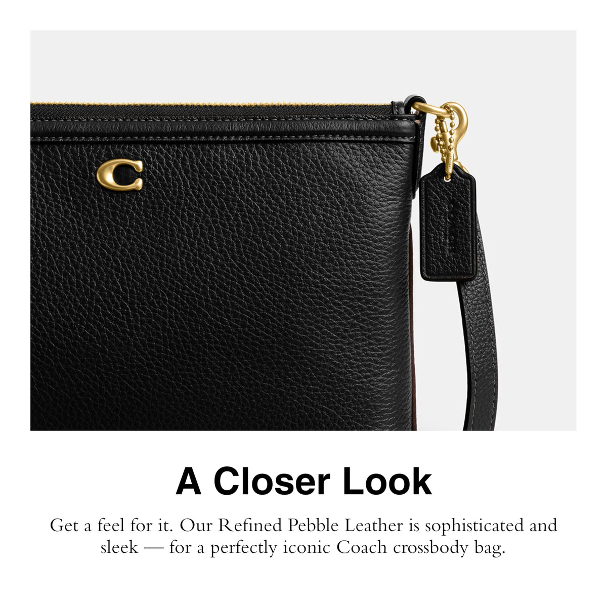 Coach Women's Legacy Zip Top Crossbody Bag, Black, One Size